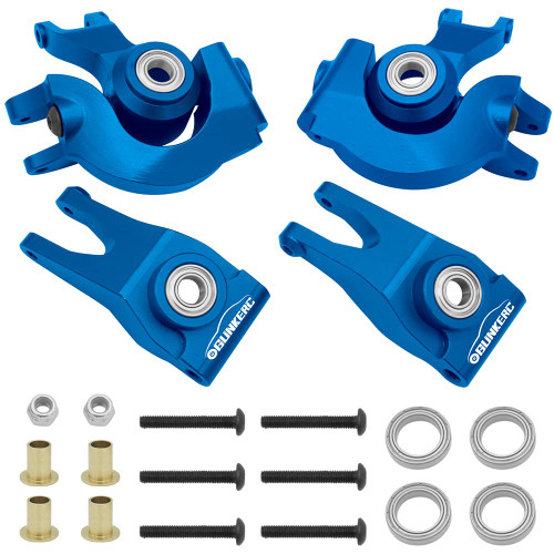OGRC Aluminum Front Steering Block&Caster Block and Rear Hub with Ball Bearings Upgrade Parts for 1/10 Arrma Senton Granite Typhon BigRock Rc Truck Replacement of AR330469 AR330442 AR330467?Blue?