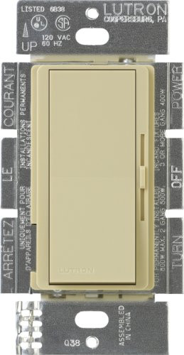 Lutron DVLV-603P-IV Diva 600-Watt 3-Way Magnetic Low-Voltage Dimmer, Ivory