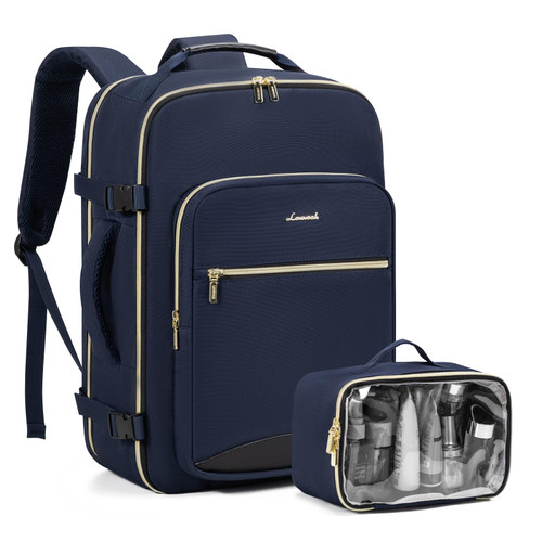Travel Backpack as Personal Item Flight Approved, 40L Luggage Carry On Backpack, TSA 17inch Laptop Backpack with Toiletry Bag for Airplanes Daypack for Weekender Overnight Hiking,Blue