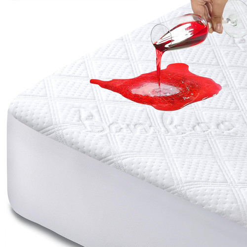Premium Waterproof King Mattress Protector Breathable Cooling Mattress Pad Cover Smooth Soft Noiseless Bed Cover Machine Washable Vinyl Free, 8-21'' Deep Pocket King Size 76"x80" Premium Waterproof King Mattress Protector Breathable Cooling Mattress Pad Cover Smooth Soft Noiseless Bed Cover Machine Washable Vinyl Free, 8-21'' Deep Pocket King Size 76"x80"
