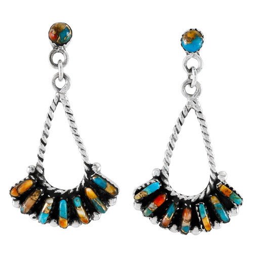 Spiny Oyster Earrings 925 Sterling Silver & Genuine Gemstone (Spiny Turquoise) Spiny Oyster Earrings 925 Sterling Silver & Genuine Gemstone (Spiny Turquoise)