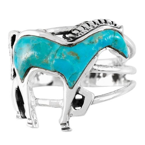 Turquoise Ring Sterling Silver 925 Genuine Gemstones Size 6 to 11 (Turquoise) (9)