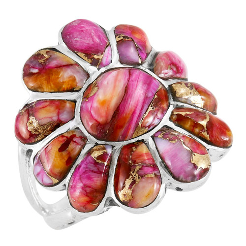 Spiny Oyster Sunburst Ring Sterling Silver 925 Genuine Gemstones Size 6 to 11 (Plum Spiny) (7) Spiny Oyster Sunburst Ring Sterling Silver 925 Genuine Gemstones Size 6 to 11 (Plum Spiny) (7)