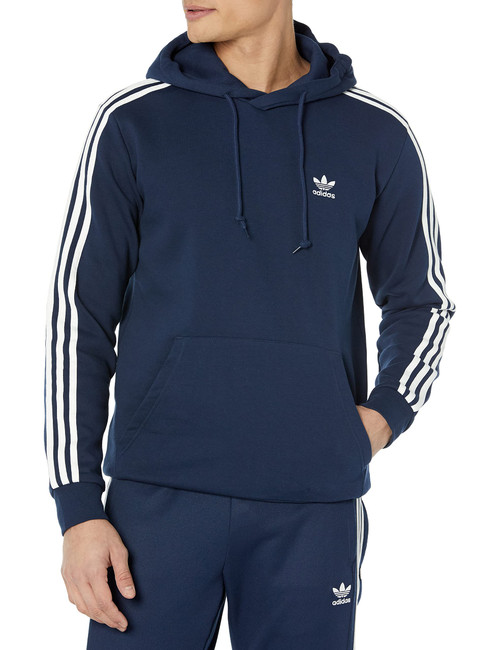 mens Adicolor Classics 3-stripes Hoodie Hooded Sweatshirt, Night Indigo, X-Small US