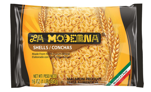 Pasta Shells, Noodles, Durum Wheat, Protein, Fiber, Vitamins, 16 Oz, Pack of 20