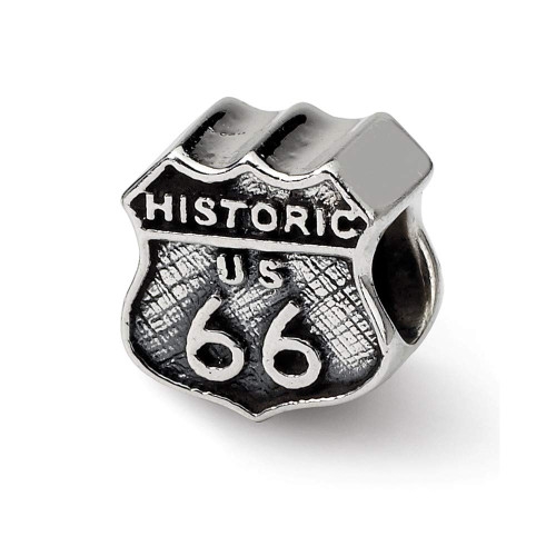 Sterling Silver Route 66 Bead Charm
