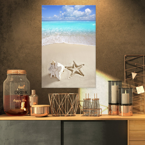 PT8861-16-32 Caribbean Starfish-Beach Photography Canvas Art Print-16x32, 16 x 32 in, Green PT8861-16-32 Caribbean Starfish-Beach Photography Canvas Art Print-16x32, 16 x 32 in, Green