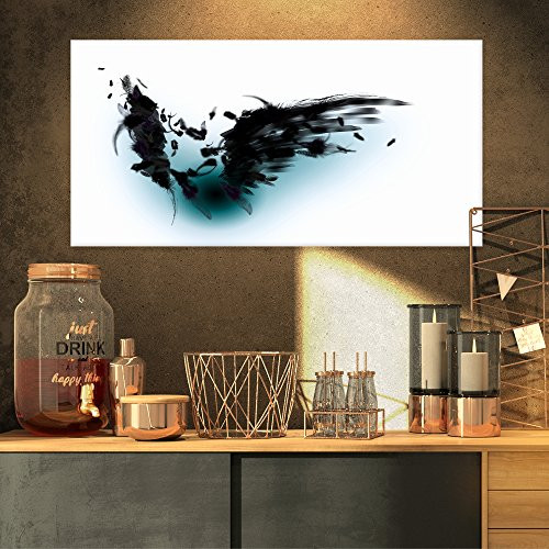 Designart PT8918-32-16 Wings-Abstract Digital Art Canvas Print-32x16, 32x16, Black Designart PT8918-32-16 Wings-Abstract Digital Art Canvas Print-32x16, 32x16, Black