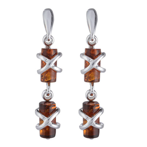 Amber Earrings - Baltic Honey Amber Dangling Earrings "Gina" - Sterling Silver Jewelry Collection Amber Earrings - Baltic Honey Amber Dangling Earrings "Gina" - Sterling Silver Jewelry Collection