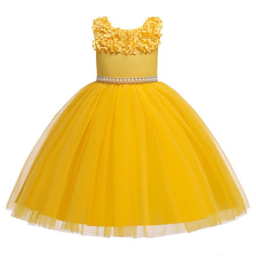 Vintage Flower Girl Dress 3D Floral Embroidery Pearl Belt Sash Tulle Wedding Party Dresses Holiday Princess Evening Dance Pageant Kids Christmas Ball Gown Yellow 10 11 Girls Formal Prom Gown Vintage Flower Girl Dress 3D Floral Embroidery Pearl Belt Sash Tulle Wedding Party Dresses Holiday Princess Evening Dance Pageant Kids Christmas Ball Gown Yellow 10 11 Girls Formal Prom Gown