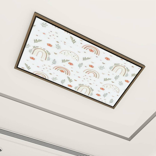 Decorative Fluorescent Light Covers for Ceiling Lights 4 Packs Children Seamless design with rainbows Fluorescent Light Covers Magnetic for Classroom Office Home 4x2ft