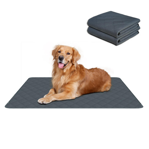 Washable Pee Pads for Dogs, Reusable, Absorbent, Leakproof, Non Slip Pet Puppy Pads for Potty Training. Dark Gray, 36x72 Inch(2pack)