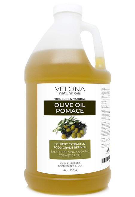 Olive Pomace Oil 64 oz | 100% Pure and Natural Carrier Oil | Refined, Cold pressed | Cooking, Skin, Hair, Body & Face Moisturizing | Use Today - Enjoy Results