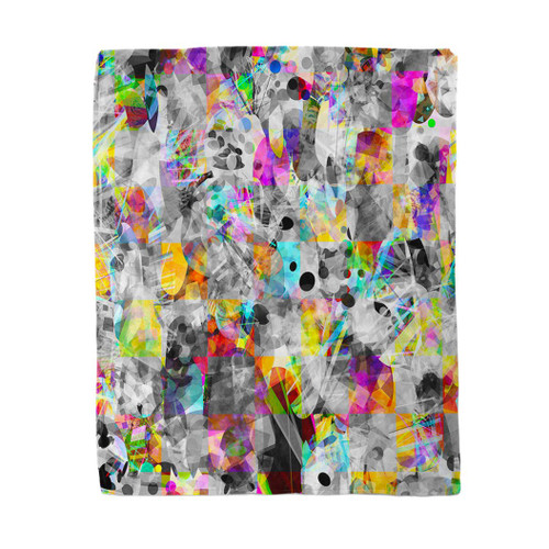 60x80 Inches Flannel Throw Blanket Mottled Colorful Pattern Grey Purple Yellow Red Green Black Home Decorative Warm Cozy Soft Blanket for Couch Sofa Bed