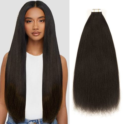 Natural Black Tape in Hair Extensions Human Hair Double Sided Invisible Real Remy Kinky Straight Yaki Tape in Extensions Human Hair For Black Women 20pcs 40g 14inch Glue in Hair Extensions Natural Black Tape in Hair Extensions Human Hair Double Sided Invisible Real Remy Kinky Straight Yaki Tape in Extensions Human Hair For Black Women 20pcs 40g 14inch Glue in Hair Extensions