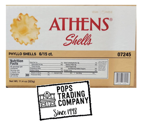 Athens Fillo Shells 6 - 15 CT Trays (90 PCS) Incl Pops Cannoli Cream Recipe Card