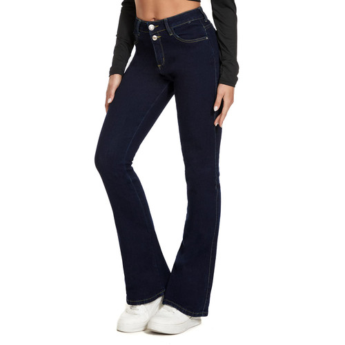 Bell Bottom Jeans for Women High Waisted Flare Jean Bootcut Stretch Skinny Wide Leg Denim Blue Pants (106,Size 12)