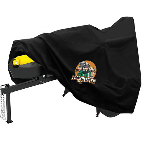 900D Waterproof Heavy Duty Wood Splitter Cover, Log Splitter Cover, Anti-UV and Weather-Resistant Storage Cover, suitable for 40-45 ton Gas or Electric Powered Log splitter, Black