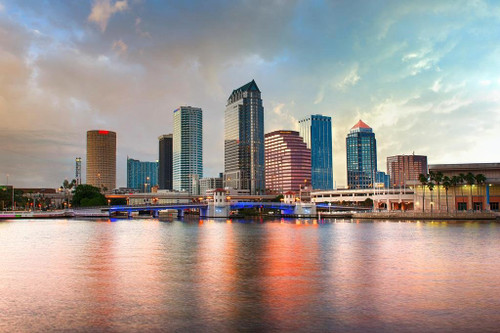 Downtown Tampa Florida Urban Skyline Cityscape Photo Art Print Cool Huge Large Giant Poster Art 54x36