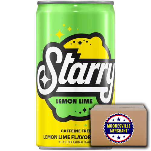 Starry Lemon Lime Soda, 7.5 fl oz, 24 Mini Cans with Decal