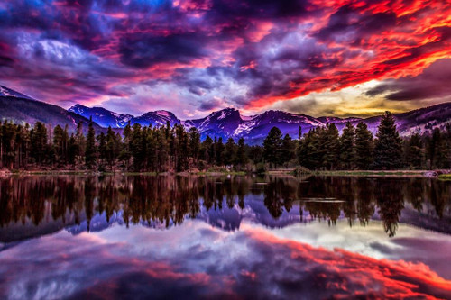 Sunset in Rocky Mountain National Park Photo Art Print Cool Huge Large Giant Poster Art 36x54