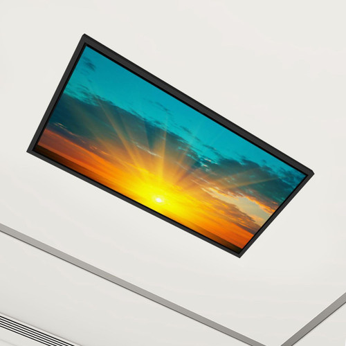 4 Pack Fluorescent Light Covers sunset landscape at meadow orange sky Decorative Magnetic Ceiling Light Covers Fluorescent Light Shade Panel for Classroom Office Home Drop Ceiling, 4 x 2 ft