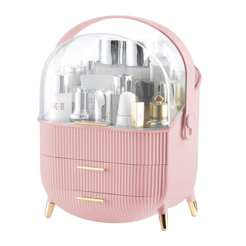 Make up Organizers and Storage, Makeup Organizer for Vanity, Cosmetics Skincare Organizers with Lid and Drawers, Cosmetic Display Cases for Countertop, Bathroom, Ideal Gifts for Women(Pink) Make up Organizers and Storage, Makeup Organizer for Vanity, Cosmetics Skincare Organizers with Lid and Drawers, Cosmetic Display Cases for Countertop, Bathroom, Ideal Gifts for Women(Pink)