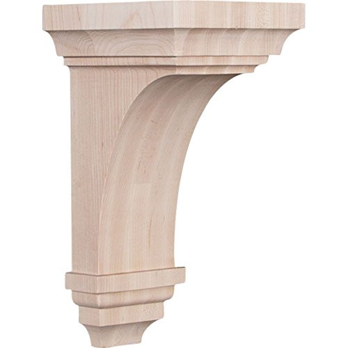 Ekena Millwork CORW06X06X12JERO Wood Corbel, 6"W x 6 3/4"D x 12"H, Red Oak