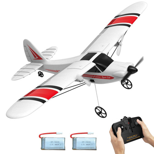 RC Planes Sport Cub S2 for Kids, 2.4Ghz 2CH Remote Control Airlane Portable & Easy to Fly Outdoor Toy Gifts with Gyro Stabilizer for Beginner (762-2 Red)
