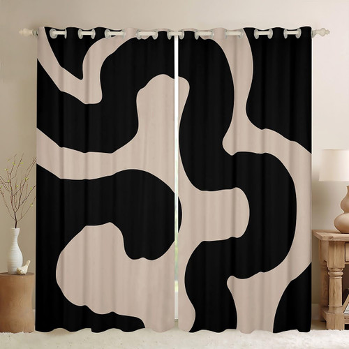 Black and Dark Tan Curtains for Bedroom Living Room (2 Panels, 42 x 63 Inch) Geometry Geometric Modern 30%-50% Blackout Curtains Neutral Art Darkening Drapes Abstarct Art Window Treatments Black and Dark Tan Curtains for Bedroom Living Room (2 Panels, 42 x 63 Inch) Geometry Geometric Modern 30%-50% Blackout Curtains Neutral Art Darkening Drapes Abstarct Art Window Treatments
