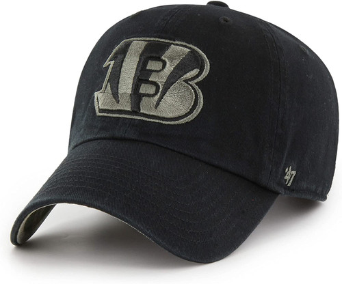 Authentic Exclusive Bengals Cincinnati 9Fifty Snapback/9Twenty/MVP/9Forty Adjustable Hat - OSFM (47 Salute to Service Slide Buckle Closure) Black