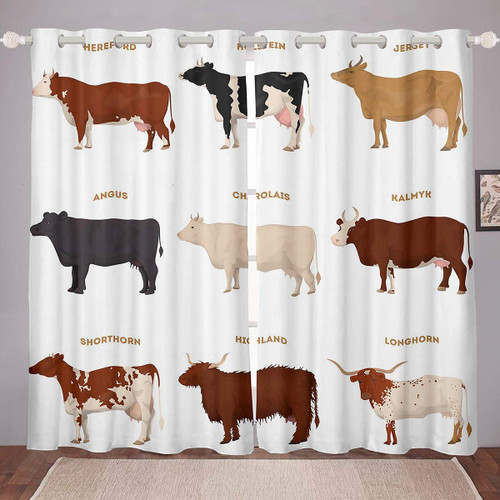Cow Window Curtains Highland Cow Window Drapes Cattle Window Treatments Milk Cow Grommet Curtains Farmhouse Animals, White Brown Window Curtain Panels 38"x54",2 Panels Cow Window Curtains Highland Cow Window Drapes Cattle Window Treatments Milk Cow Grommet Curtains Farmhouse Animals, White Brown Window Curtain Panels 38"x54",2 Panels