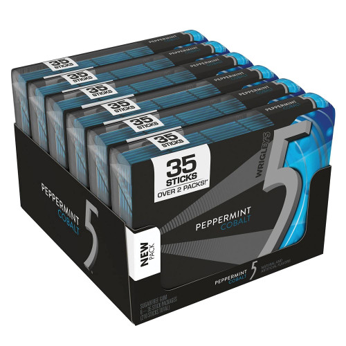 Wrigley S 5 Gum Peppermint Cobalt (35 Ct., 6 Pks.) Wholesale, Cheap, Discount, Bulk (1 - Pack) Wrigley S 5 Gum Peppermint Cobalt (35 Ct., 6 Pks.) Wholesale, Cheap, Discount, Bulk (1 - Pack)