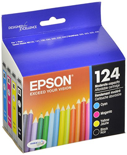 Epson T124120-BCS DURABrite Ultra Black and Color Combo Pack Moderate Capacity Cartridge Ink