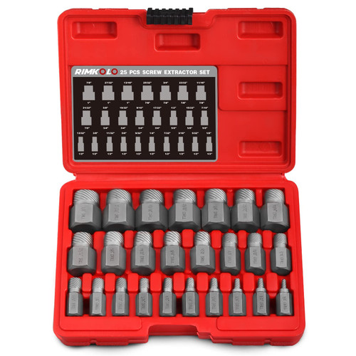 25-Piece Screw Extractor Set, Multi-spline Extractor Set Easy Out Bolt Extractors CR-MO Bolt Remover for Removing Broken Studs Bolts Socket Screws