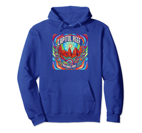 Capitol Reef National Park Utah 60's Psychedelic Aesthetic Pullover Hoodie