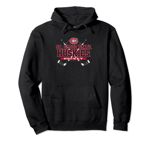 St. Cloud State Huskies Hockey Sticks Black Pullover Hoodie