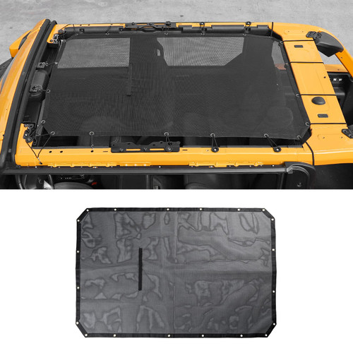 for Bronco Sunshade Mesh, Sun Shade Bikini Top Provides UV Sunshade Protection Compatible with 2021-2023 Ford Bronco Accessories 4-Door (Not Fit Bronco Sport)