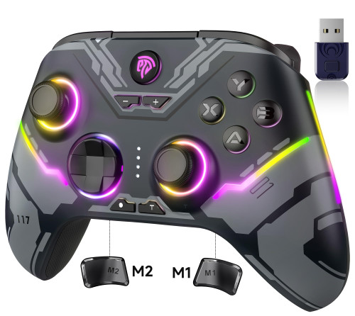 X15 PC Controller - Enhanced Wireless Bluetooth Controller with Hall Joysticks/Hall Triggers/RGB Lighting - No Stick Drift, No Dead Zone - Work for Windows PC, Android, Steam and Switch
