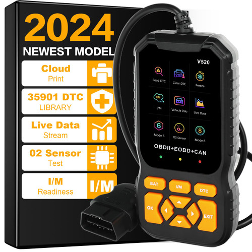 Enhanced OBD2 Scanner Diagnostic Code Reader Scan Tool Car Code Reader Auto OBDII/EOBD Check Engine Light Code Reader Clear Fault Codes Cloud Data Print for All OBDII Protocol Cars Since 1996