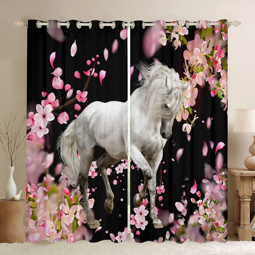 Horse Curtains White Palomino Horse Decor Window Curtains for Bedroom Living Room for Kids Boys Girls Wild Animal Pattern Window Drapes Wildlife Style Window Treatments 38W X 54L?2 Panels Horse Curtains White Palomino Horse Decor Window Curtains for Bedroom Living Room for Kids Boys Girls Wild Animal Pattern Window Drapes Wildlife Style Window Treatments 38W X 54L?2 Panels