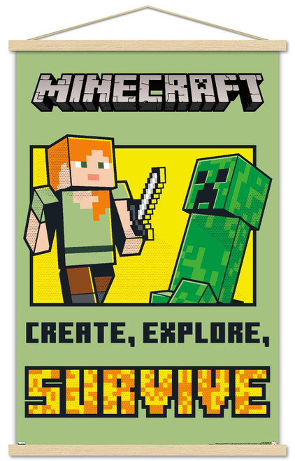 Minecraft - Create, Explore, Survive Wall Poster with Magnetic Frame
