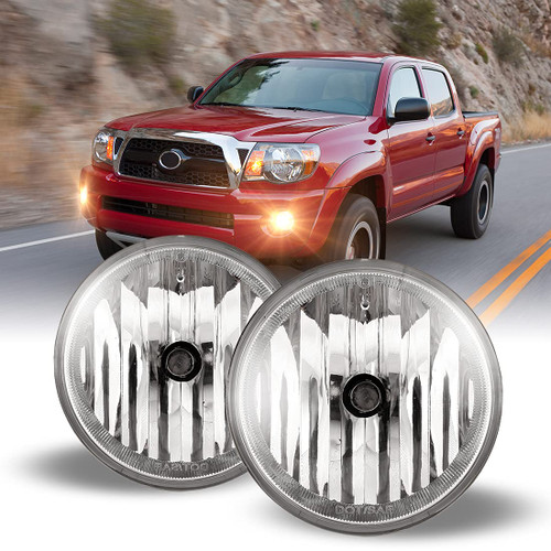 Fog Lights for 2005-2011 Toyota Tacoma, 2004-2006 Toyota Solara, 2007-2013 Toyota Tundra, 2008-2016 Toyota Sequoia, OEM Fog Lights Assembly w/Wiring Kit + Switch Clear Lens (1 Pair)