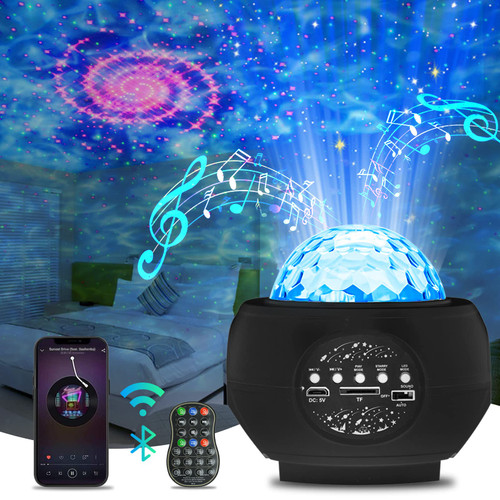 Star Night Light Projector, 3 in 1 Galaxy Starry Night Projector?Galaxy/Stars/Nebula Ocean Wave Projector with Remote Control&Bluetooth Music Speaker, Best Gift for Kids/Adults