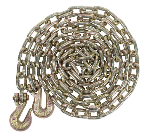 5/16 Inch x 12 FT Grade 70 Binder Chain with Clevis Grab Hooks - G70 Transport Tow Chain - 4,700 Lbs Working Load Limit