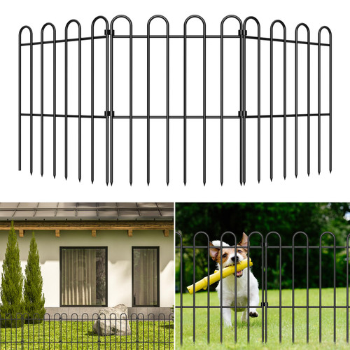 25 Pack Decorative Garden Fence,16.5in (H) x 21ft (L) Animal Barrier and Borders for Dogs, Chicken, Rabbits, Fences Flower Bed, Metal Rustproof Panels Edging for Landscaping, Outdoor Yard 25 Pack Decorative Garden Fence,16.5in (H) x 21ft (L) Animal Barrier and Borders for Dogs, Chicken, Rabbits, Fences Flower Bed, Metal Rustproof Panels Edging for Landscaping, Outdoor Yard