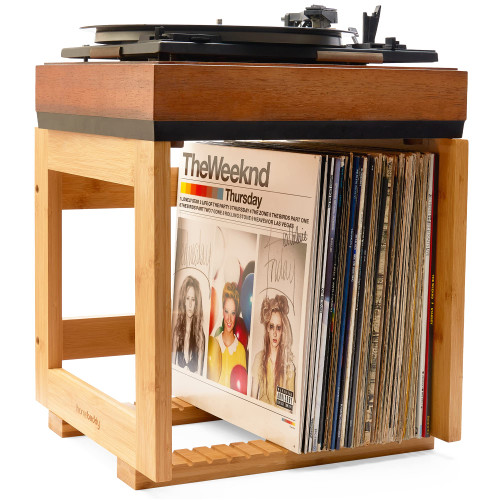Vinyl Record Storage - Vinyl Record Holder for Albums, Record Crates for Vinyl 75 LPs Crates Wood, Wooden Crate Vinyl Record Storage Box (Set of 1, Natural Wood)