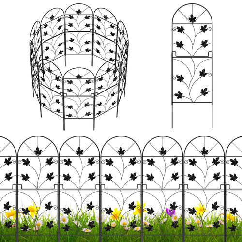 10 Pack Decorative Garden Fence Panels No Dig Fencing, Total 38in (H) x 10ft (L) Coated Metal RustProof Landscape Wire Border Folding Patio Fences Flower Bed Fencing Animal Barrier for Dog 10 Pack Decorative Garden Fence Panels No Dig Fencing, Total 38in (H) x 10ft (L) Coated Metal RustProof Landscape Wire Border Folding Patio Fences Flower Bed Fencing Animal Barrier for Dog