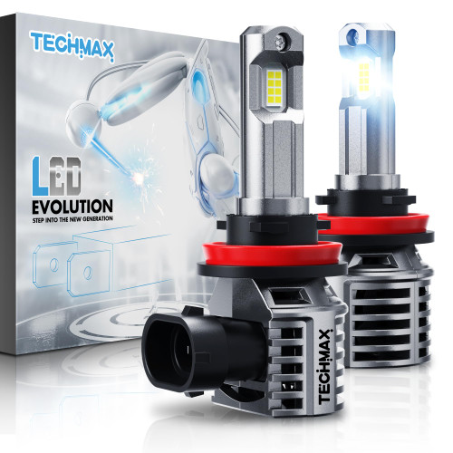 H11 LED Bulb, H8 H9 H11 Fog Light Bulb w/Fan 600% Bright 20000LM 6500K Wireless Direct Insertion Plug and Play Halogen Replacement, Pack of 2