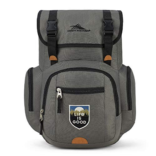 High Sierra Life is Good Emmett 2.0 Laptop Backpack, Travel Laptop Backpack for Women or Men, Work Laptop Backpack for Men and Women, Slate Grey/Black